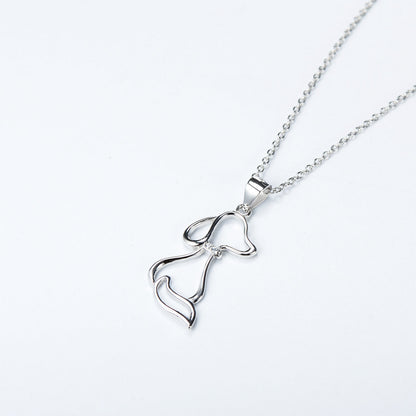 Ladies 925 Sterling Silver Jewelry Dog Necklace