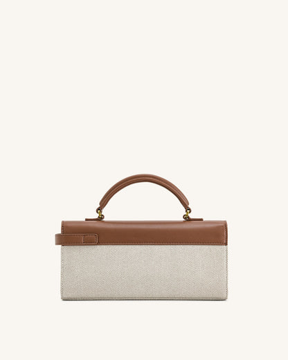 Keyla Top Handbag - Brown Canvas