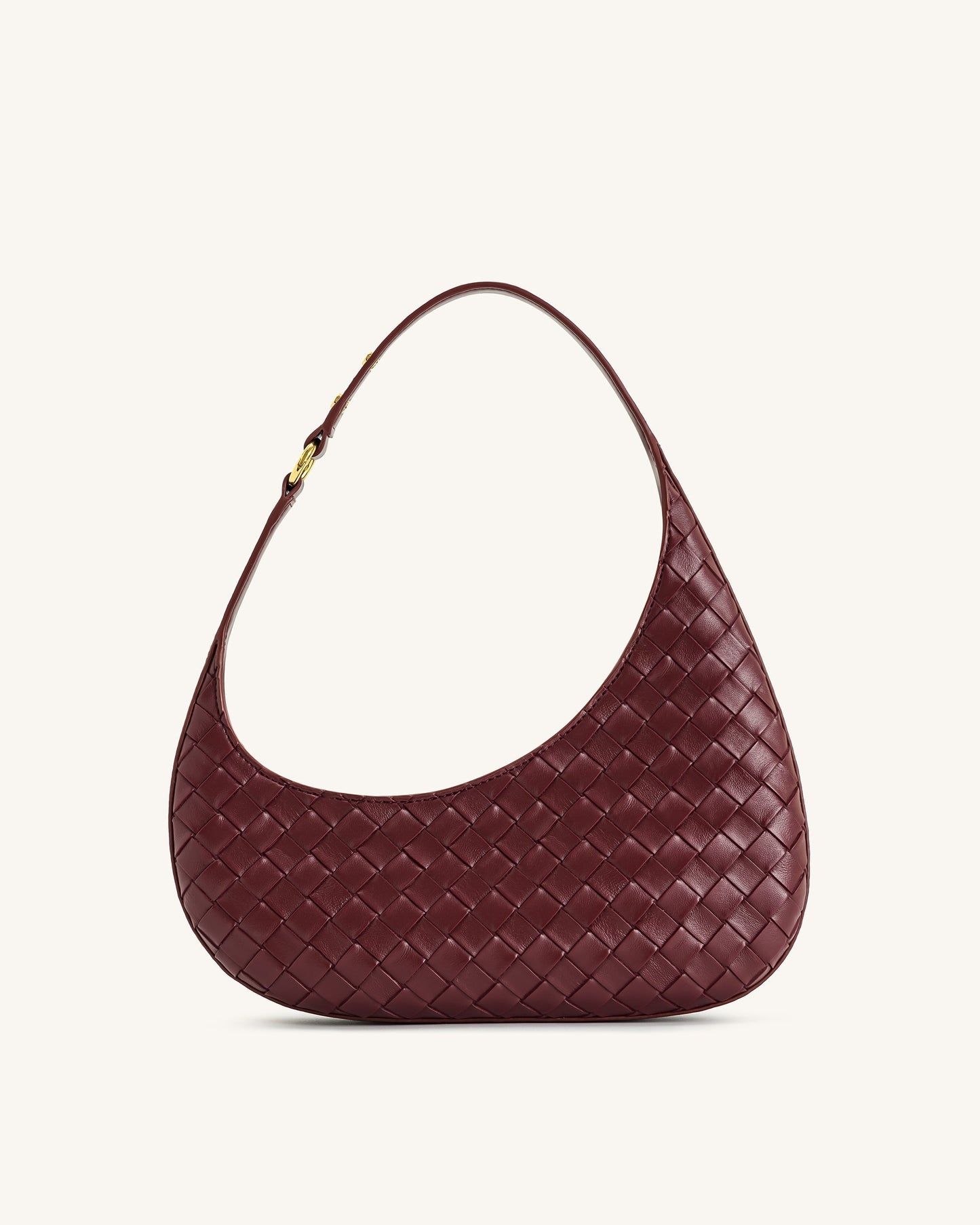 Harlee Weave Texture Shoulder Bag - Burgundy