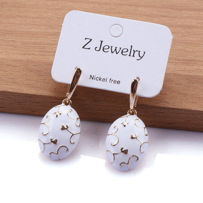 Alloy Drop Oil Earrings Fashion Geometry Pattern Niche High Sense