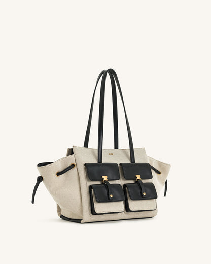 Linda Tote Bag - Black Canvas