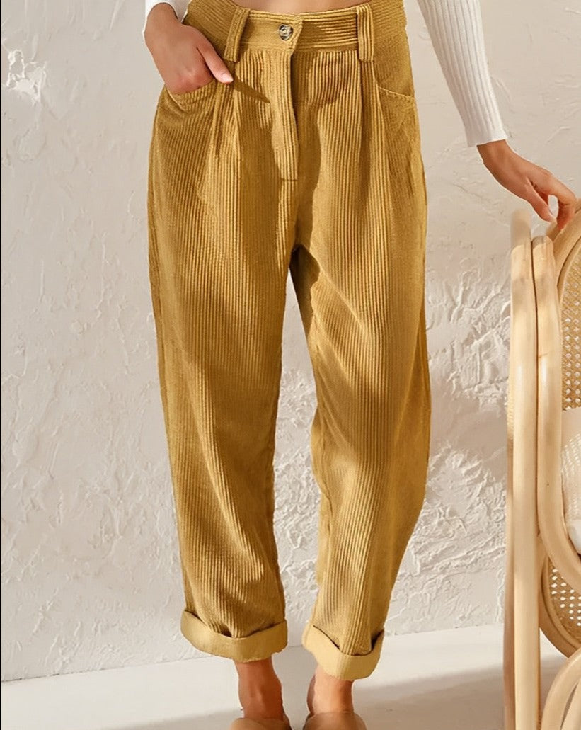 Clara™ | Retro Corduroy High-Waisted Pants