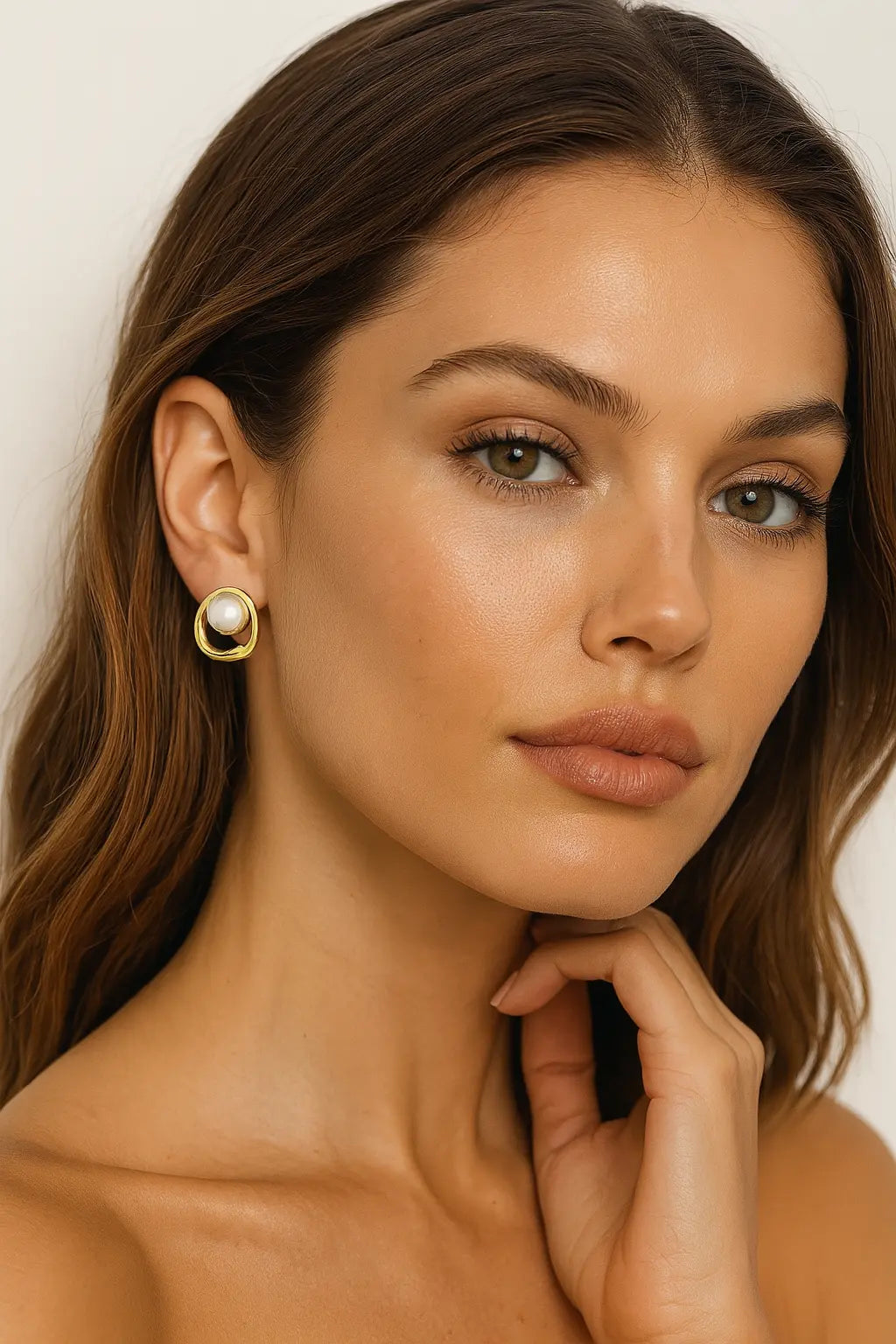 Golden Pearl Earrings