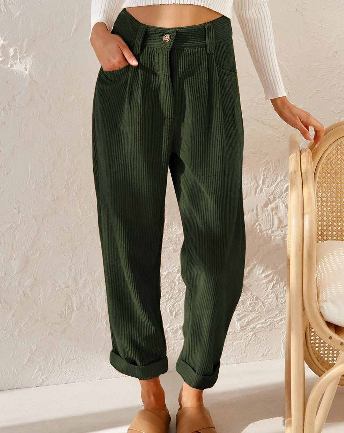 Clara™ | Retro Corduroy High-Waisted Pants