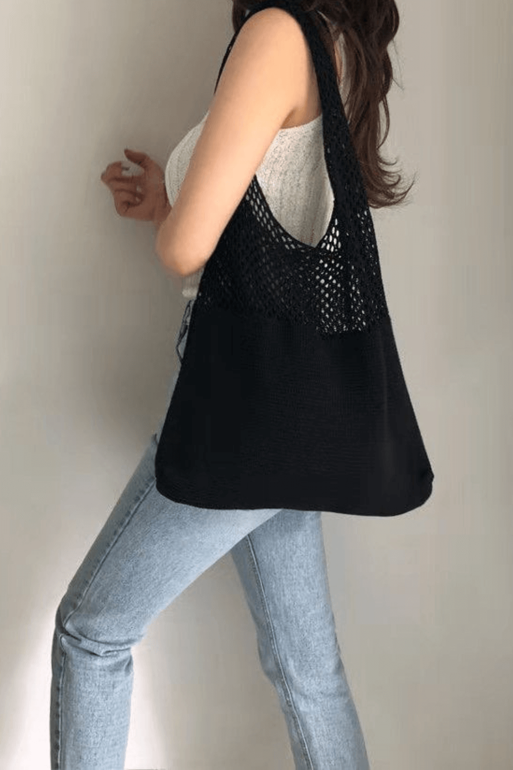 Bolsa de Praia de Crochê Fio de Malha