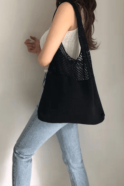 Bolsa de Praia de Crochê Fio de Malha