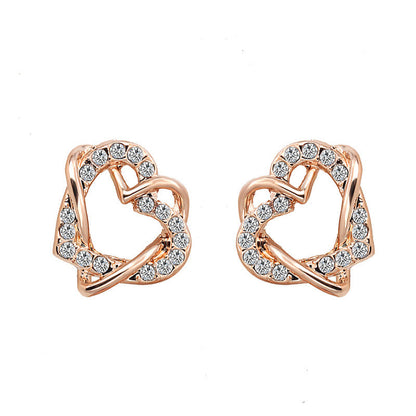 Fashion Heart-shaped Earrings Necklace Jewelry Set