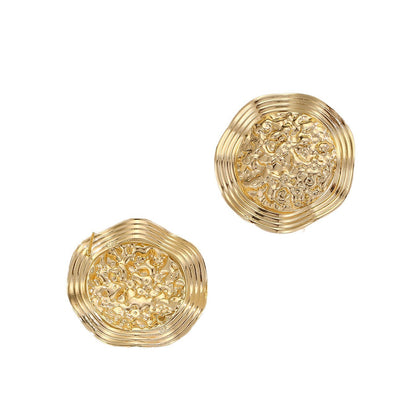 Light Luxury Trend Golden Retro Easy Matching Eardrops Earrings
