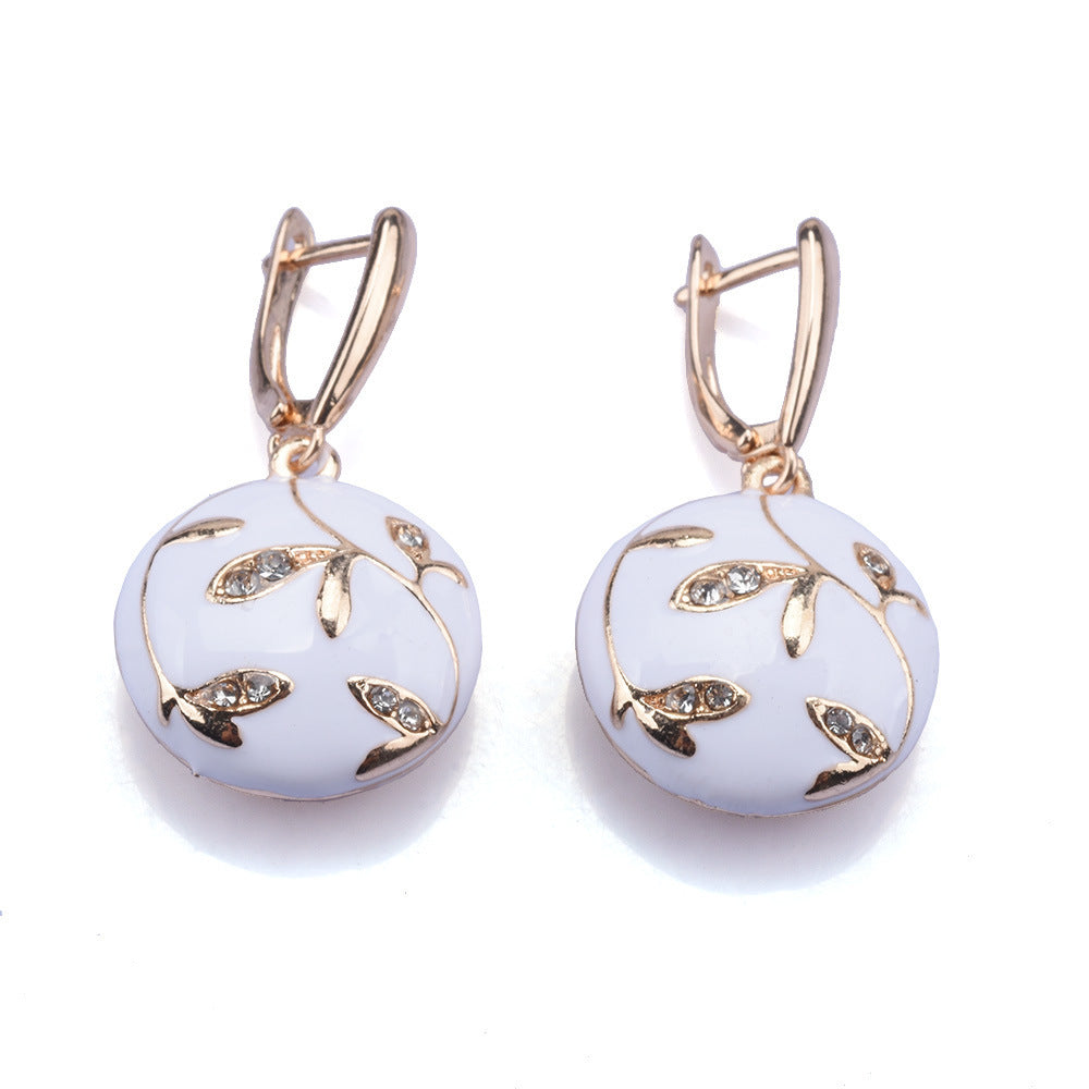 Alloy Drop Oil Earrings Fashion Geometry Pattern Niche High Sense