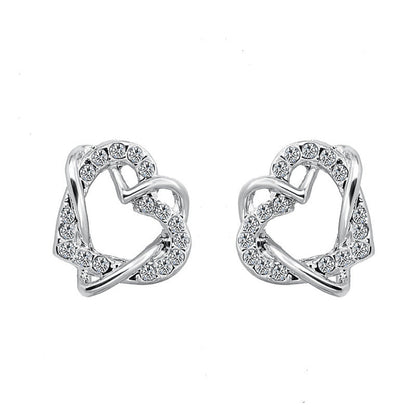 Fashion Heart-shaped Earrings Necklace Jewelry Set