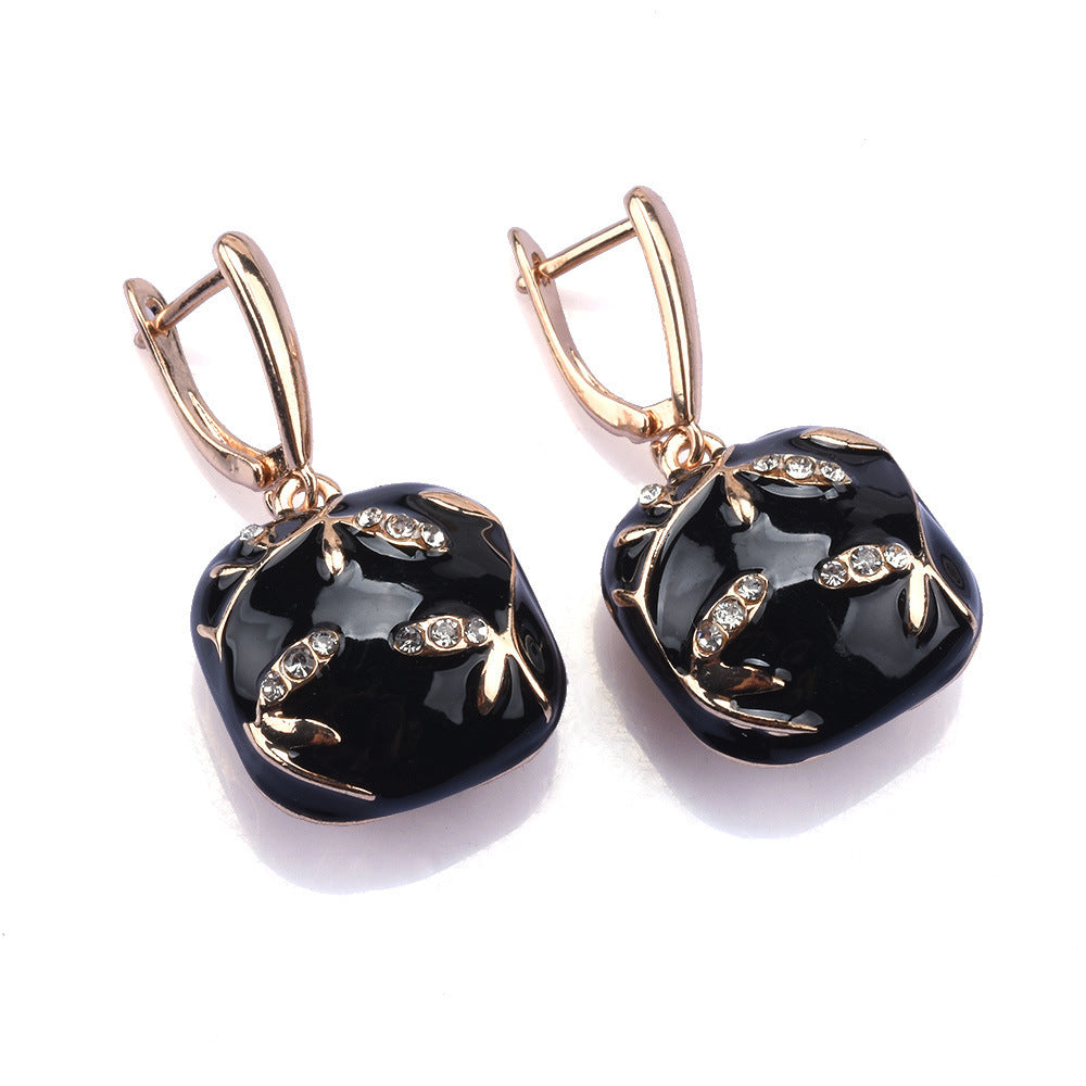 Alloy Drop Oil Earrings Fashion Geometry Pattern Niche High Sense